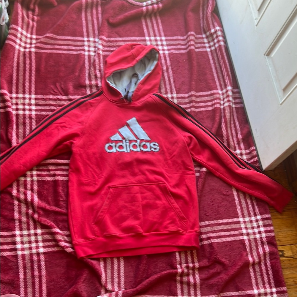 Adidas Red Hoodie with Logo